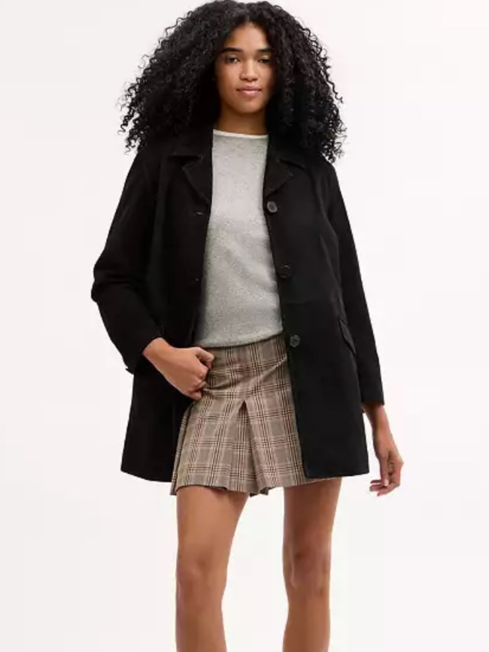 Coach Dark Olive Green Suede Leather Button Coat